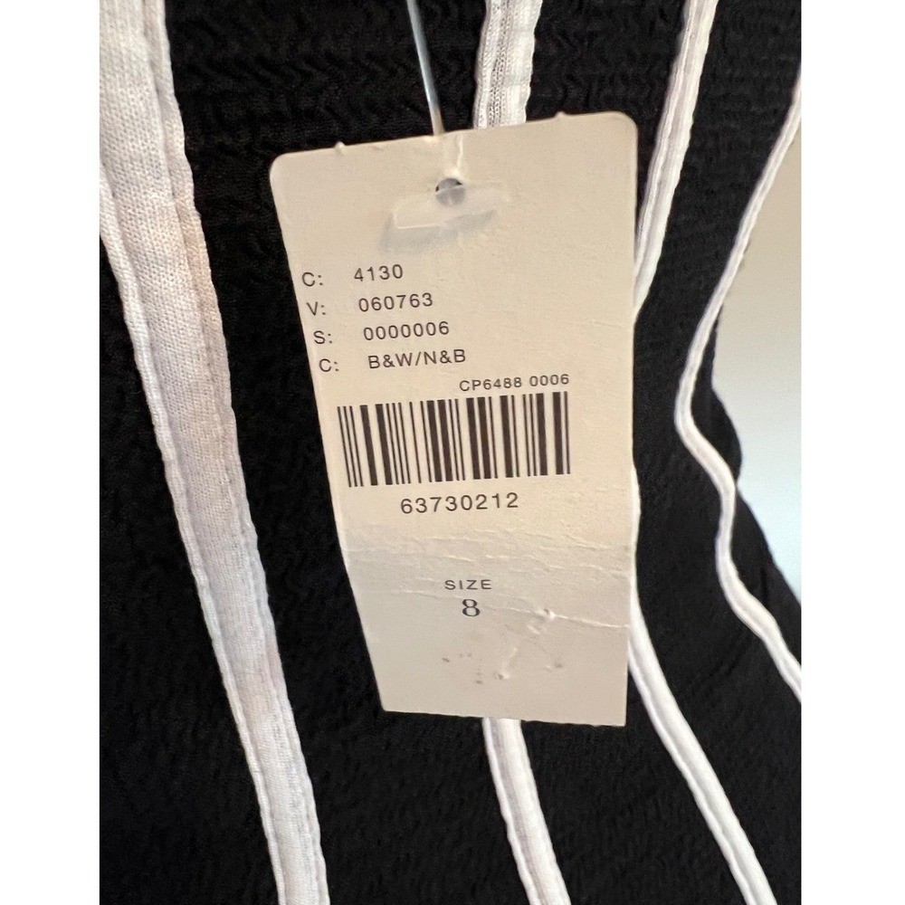 Anthropologie Maeve Little Black Dress White Piping Stretchy Pockets NWT Size 8 - Picture 10 of 16